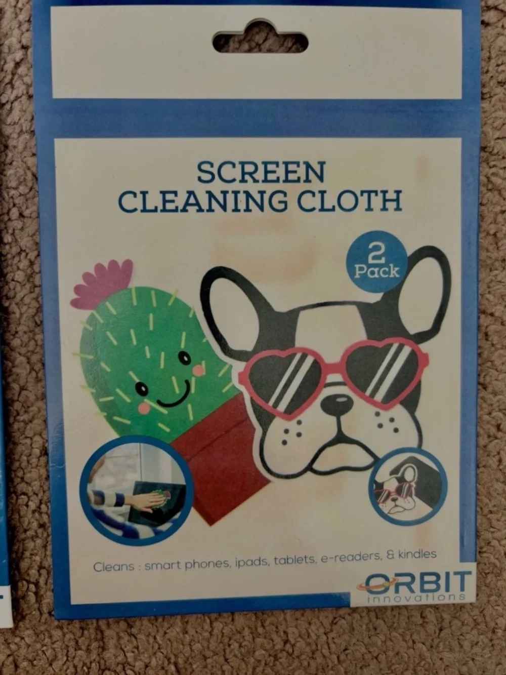 4 Packs of Microfiber Phone Screen Camera Glasses Cleaning Cloth Cute Cactus Dog